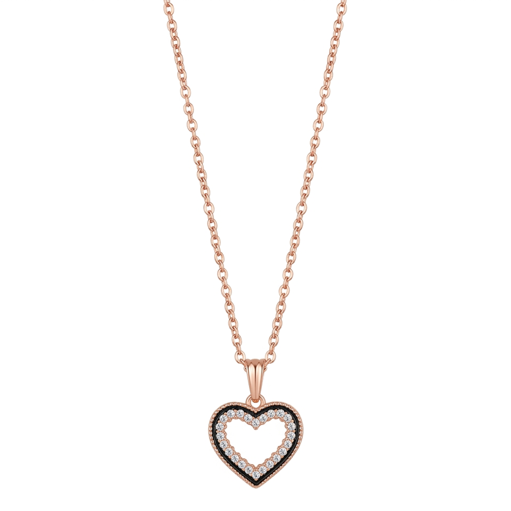 Urthn Rose Gold Plated Chain Pendant Earrings Rings And Bracelet Jewellery Combo Set (Pack of 6)