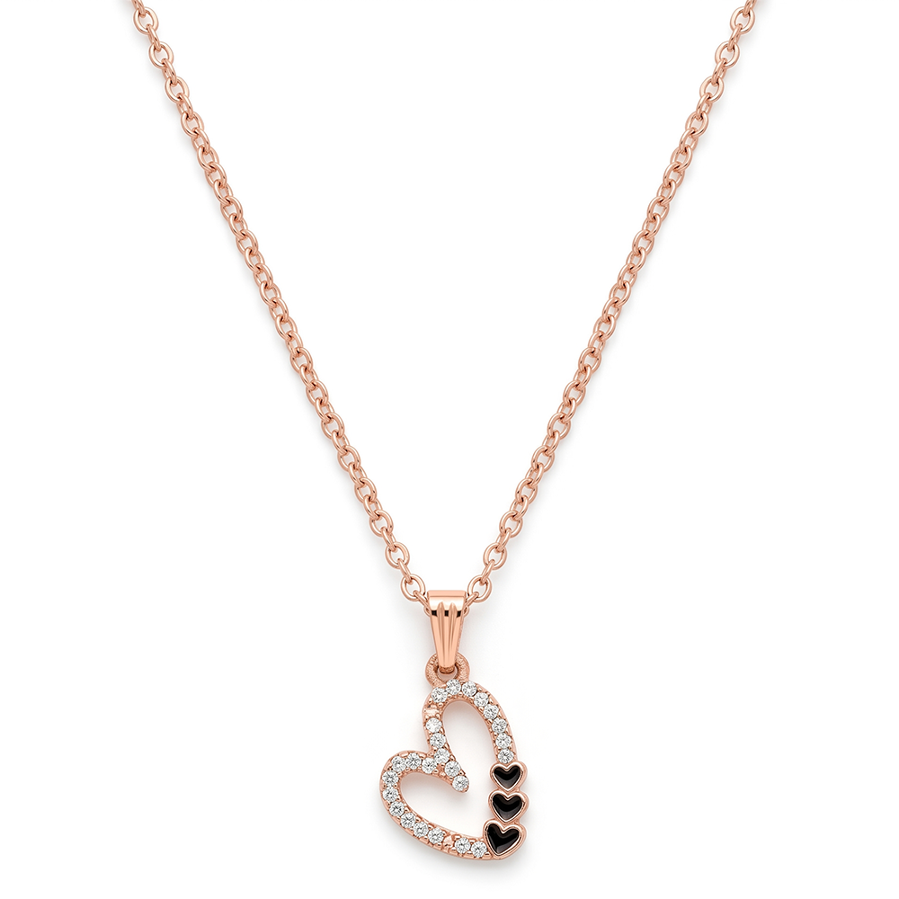 Urthn Rose Gold Plated Chain Pendant Earrings Rings And Bracelet Jewellery Combo Set (Pack of 6)
