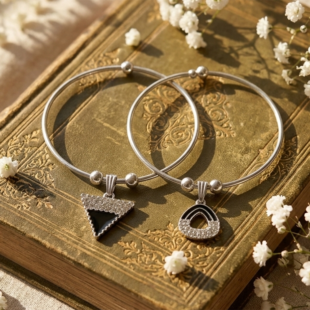 Urthn Silver Plated Elegant Austrian Stone Openable Bracelet For Women & Girls
