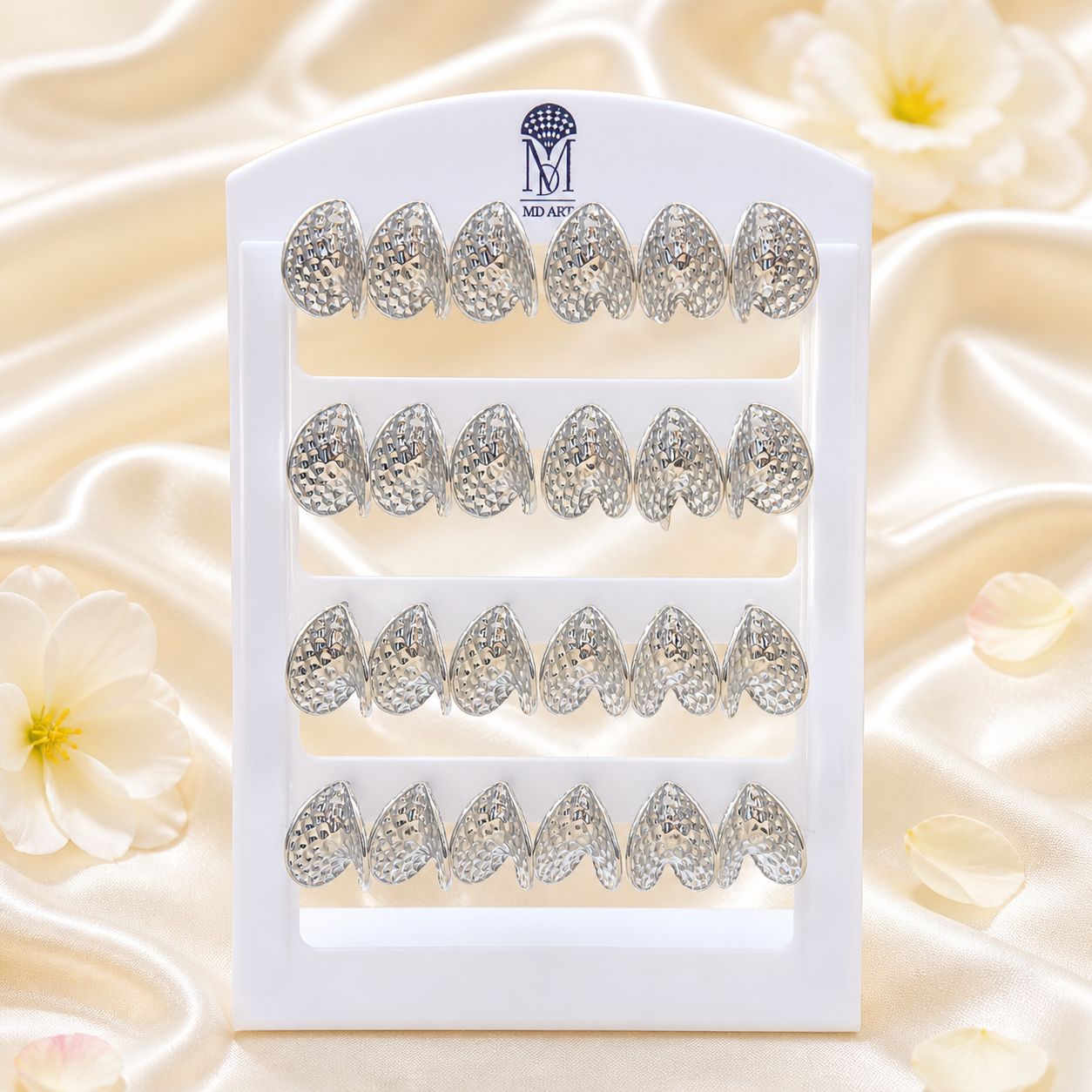 Urthn Textured Heart Shape Stud Earrings Set for Women (Pack of 12)