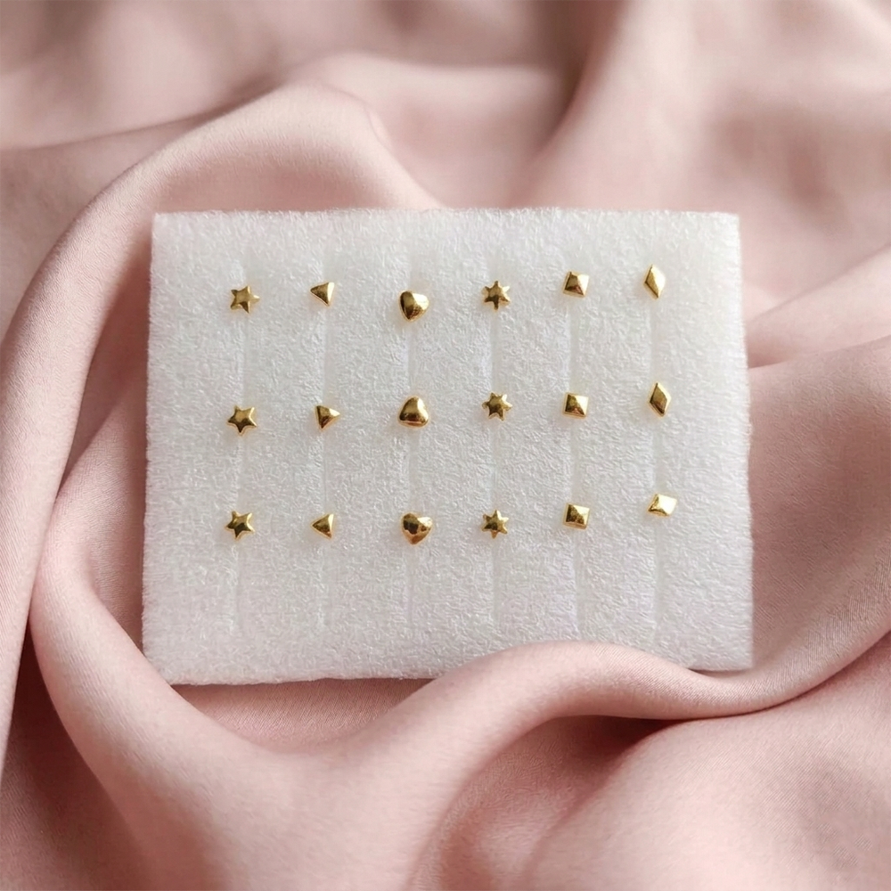 Urthn Gold Plated Austrian Stone Nose Stud Set for Women (Set Of 3)