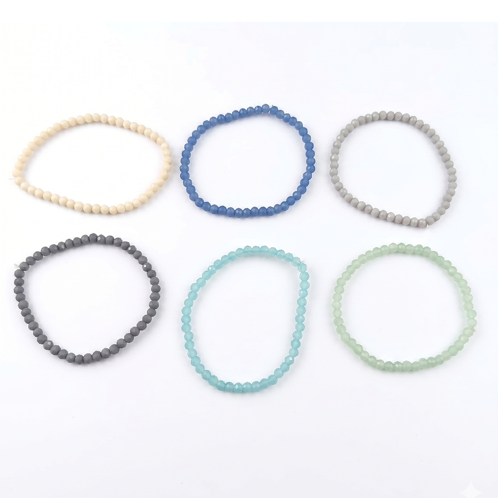 Urthn Elegant Colorful Beads Fashion Bracelet (Set Of 6)