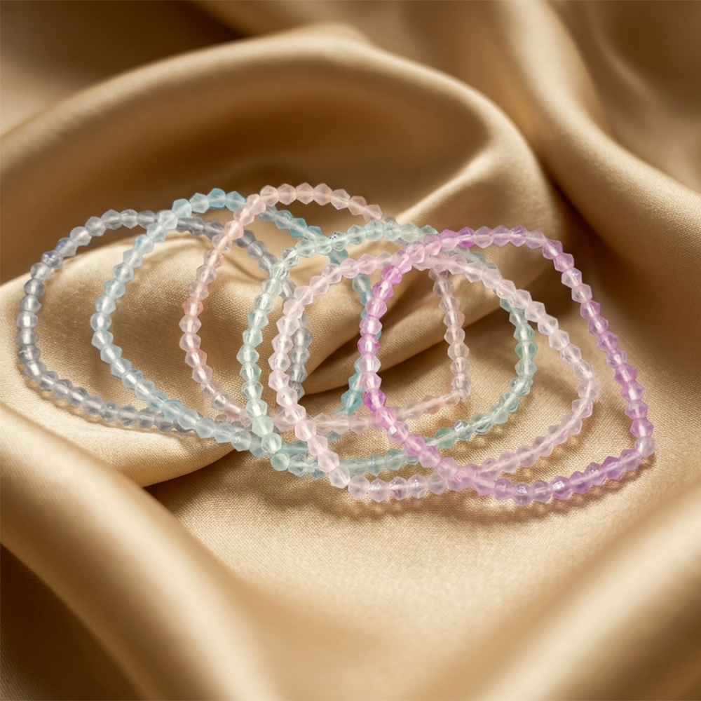Urthn Elegant Colorful Beads Fashion Bracelet (Set Of 6)