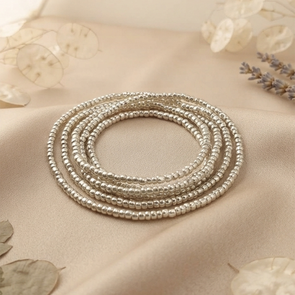 Urthn Trendy Gold Strand Seed Bead Bracelet Combo Set of 6 for Women