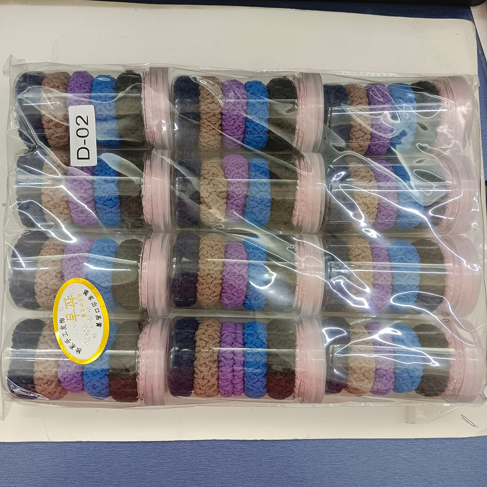 Urthn Set of 12 Multicolor Thick Knit Hair Rubber Bands for Women & Girls-1006306