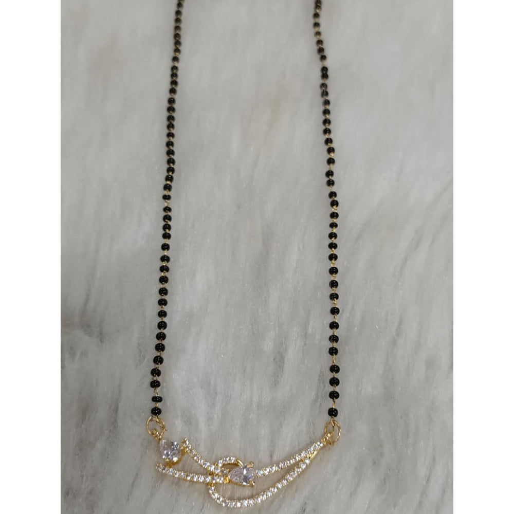 Tarangavi Austrian Stone And Black Beads Designer Mangalsutra