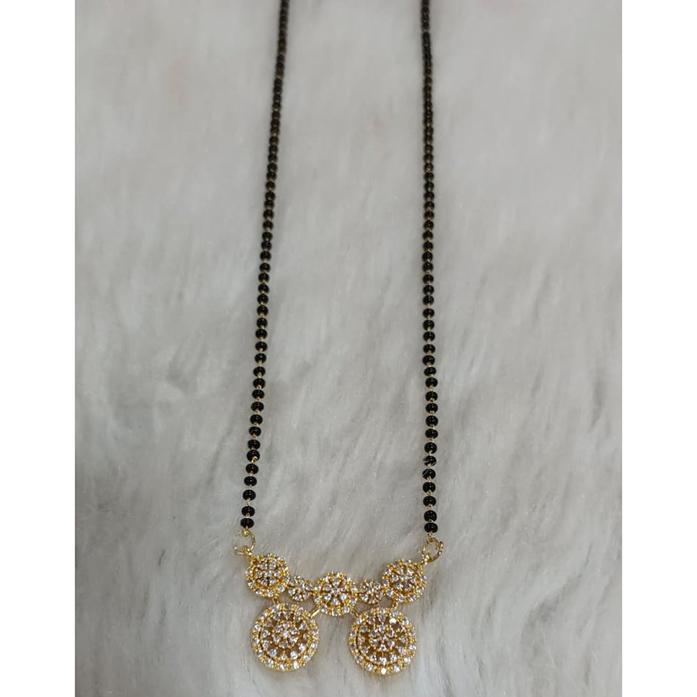 Tarangavi Austrian Stone And Black Beads Designer Mangalsutra