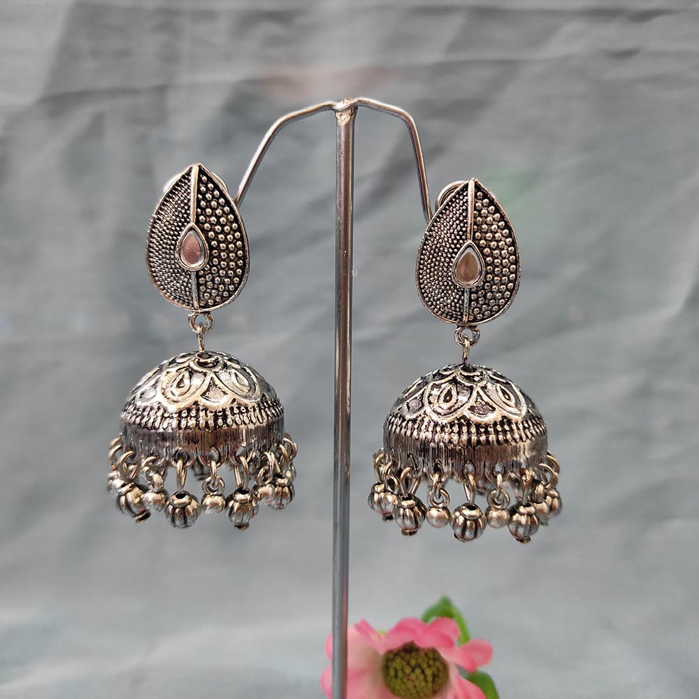 Darshana Jewels Oxidised Plated Jhumki Earrings