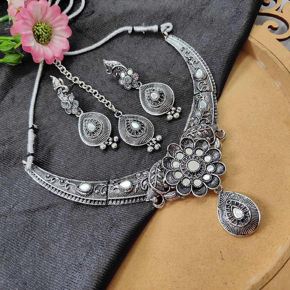 Darshana Jewels Oxidised Plated Necklace Set