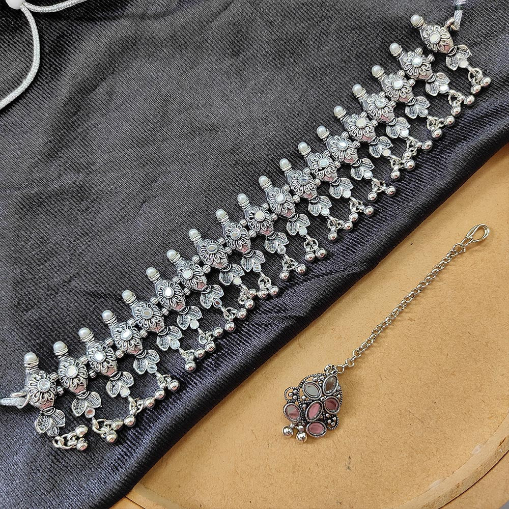 Darshana Jewels Oxidised Plated Necklace Set