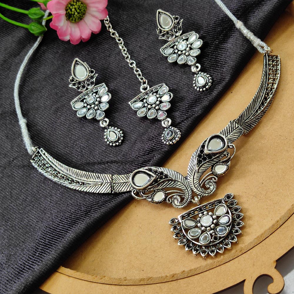 Darshana Jewels Oxidised Plated Necklace Set