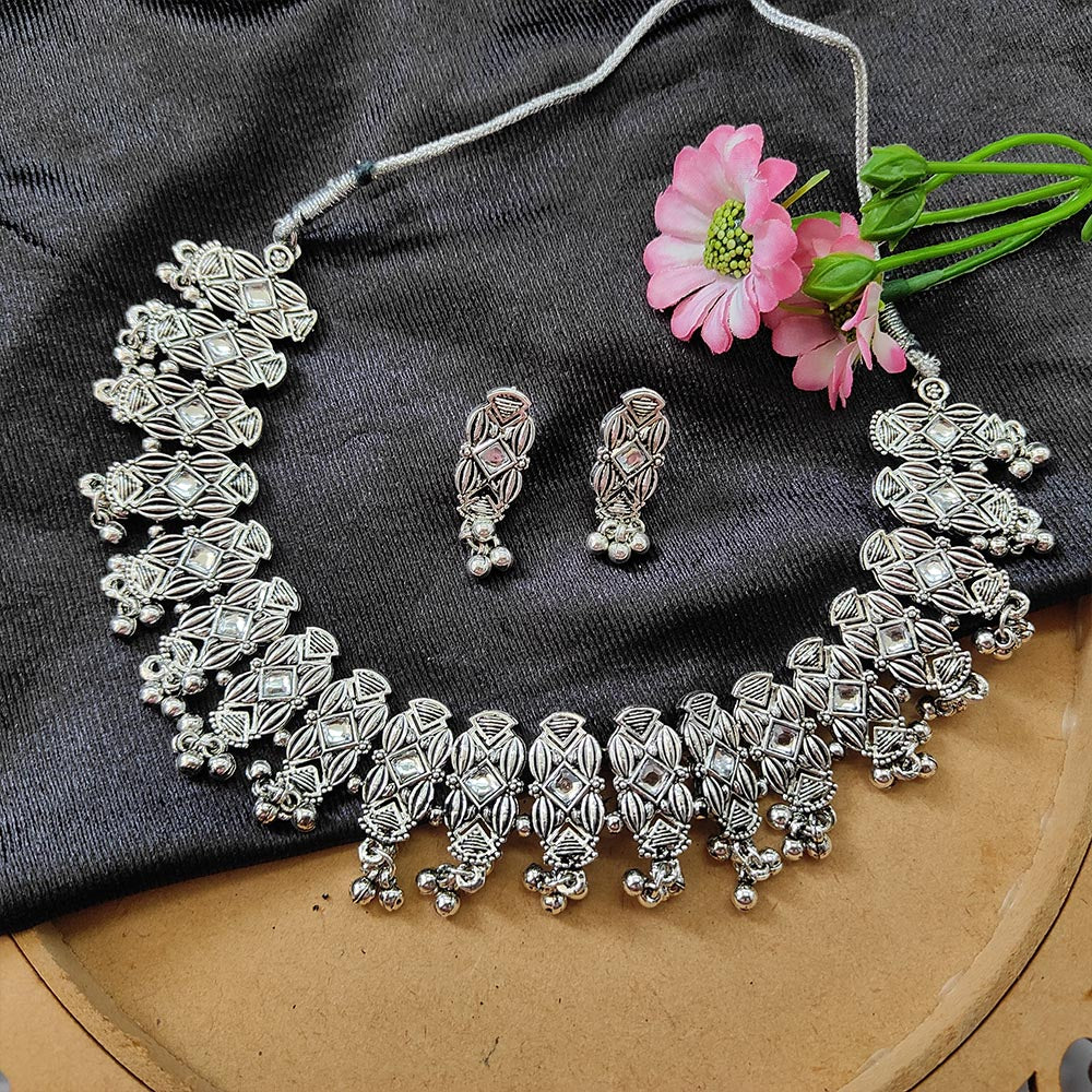 Darshana Jewels Oxidised Plated Necklace Set
