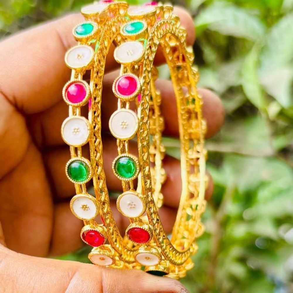 Neetu Art Elegant Pota Stone Designer Bangles Set