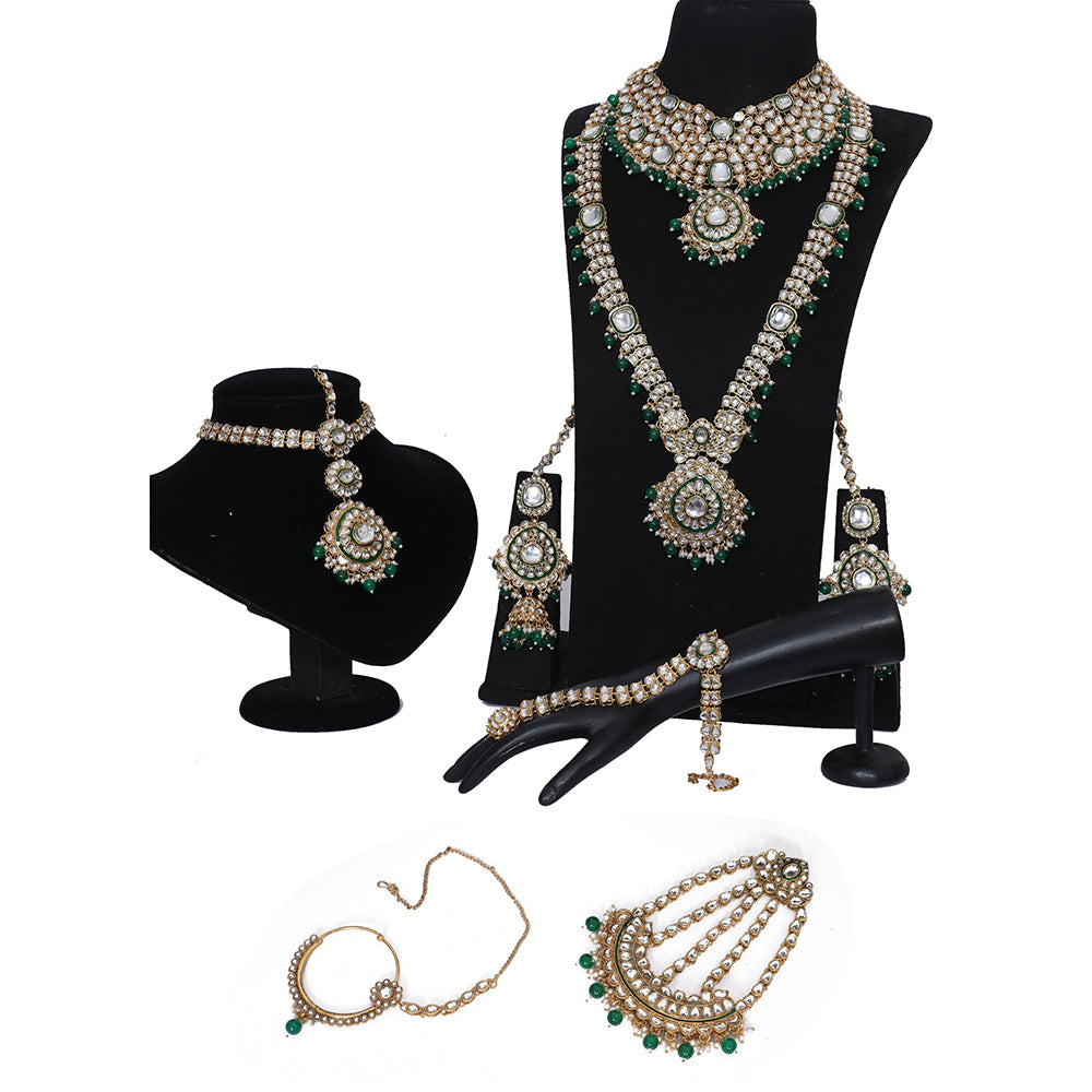 Neetu Art Glamorous Kundan Stone Beads Bridal Wedding Wear Jewellery Set
