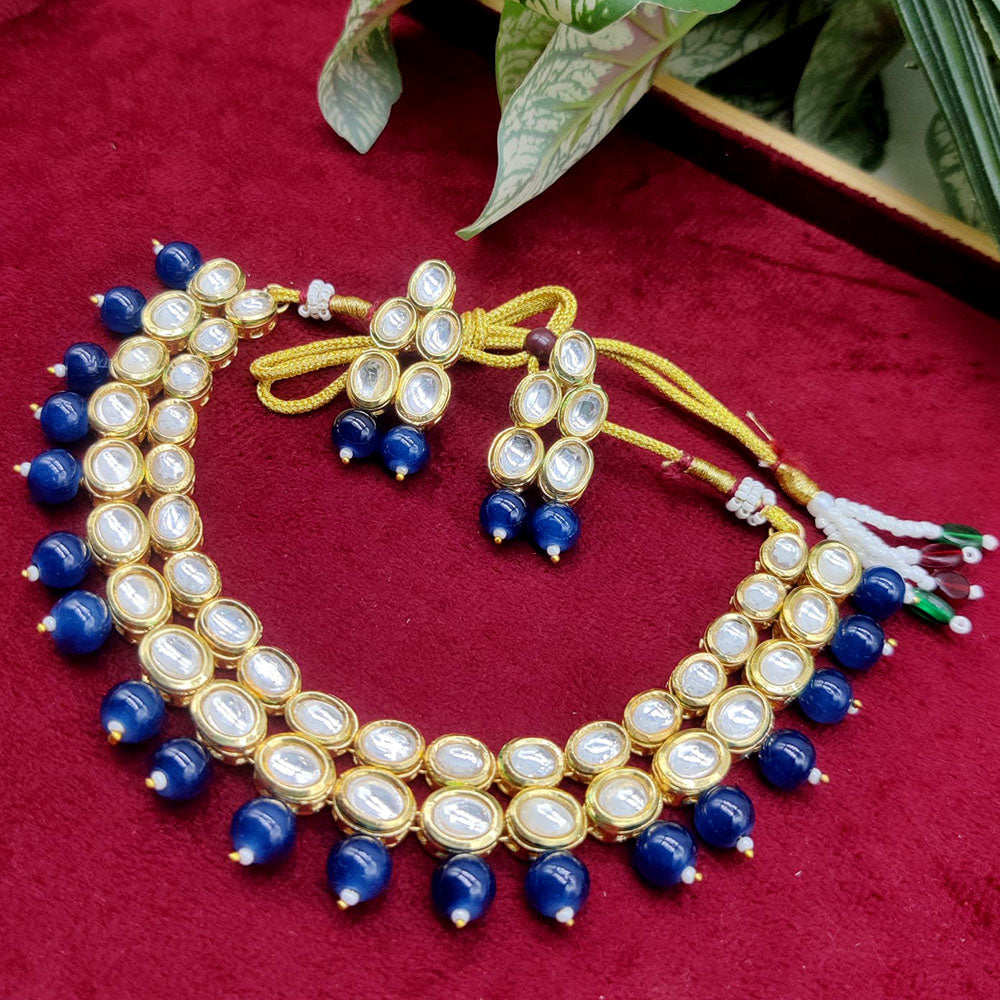 Manisha Jewellery Gold Plated Kundan Stone And Beads Necklace Set