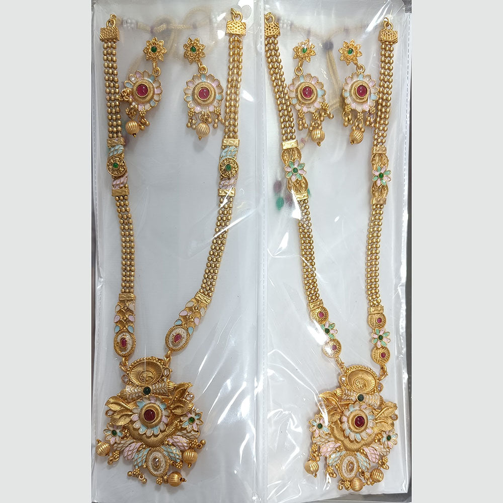 Manisha Jewellery Gold Plated Pota Stone And Pearls Choker Necklace Set (1 Piece Only)
