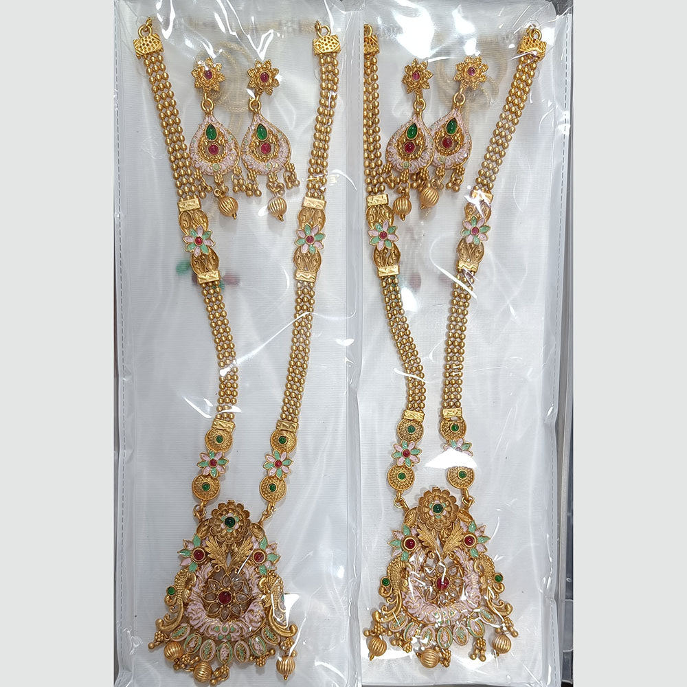Manisha Jewellery Gold Plated Pota Stone And Pearls Choker Necklace Set (1 Piece Only)
