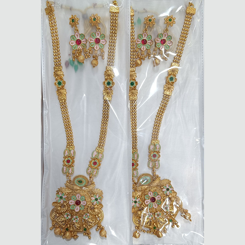 Manisha Jewellery Gold Plated Pota Stone And Pearls Choker Necklace Set (1 Piece Only)