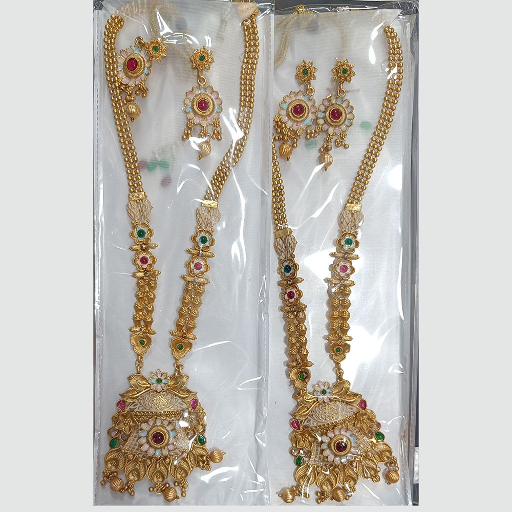 Manisha Jewellery Gold Plated Pota Stone And Pearls Choker Necklace Set (1 Piece Only)