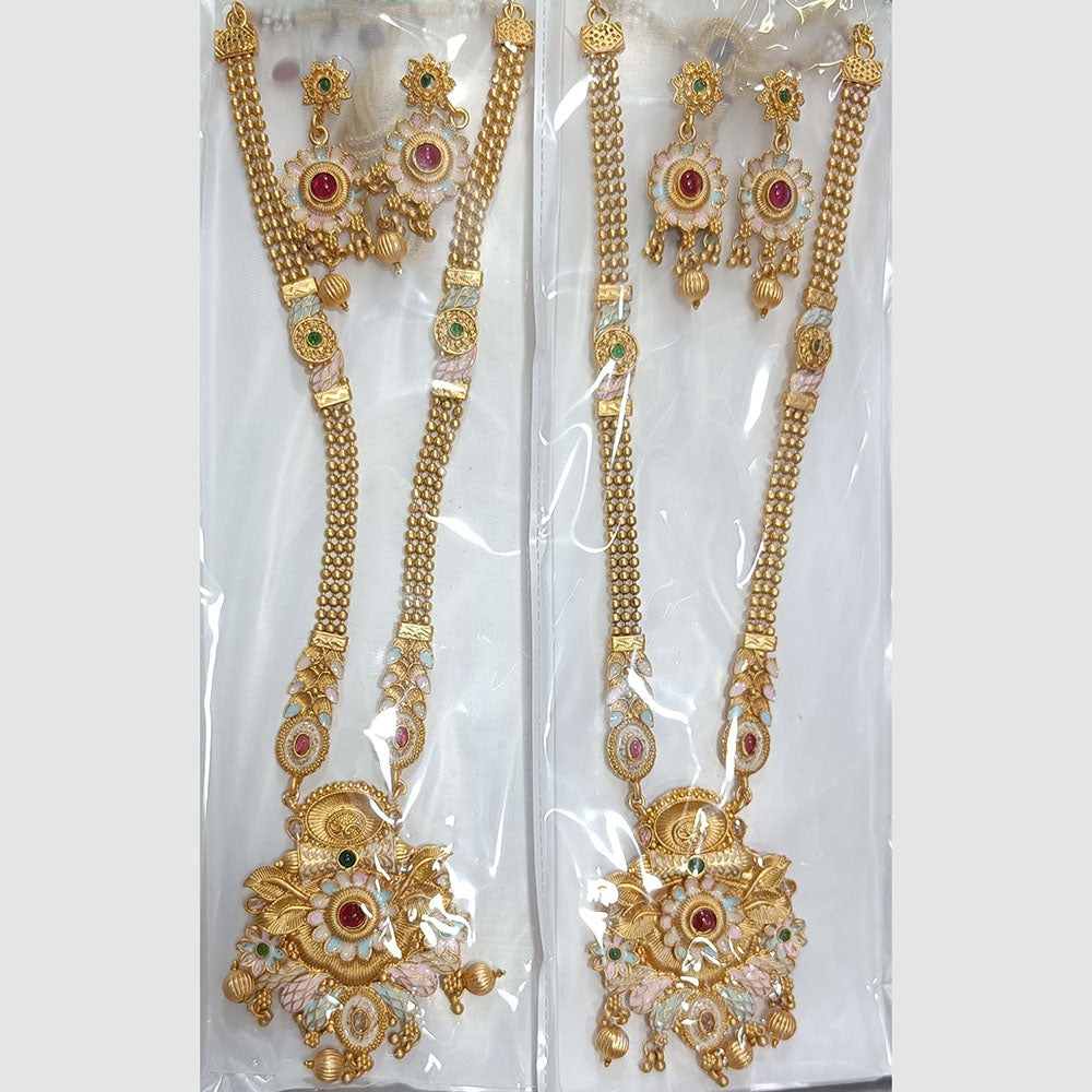Manisha Jewellery Gold Plated Pota Stone And Pearls Choker Necklace Set (1 Piece Only)