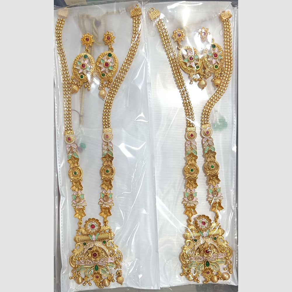 Manisha Jewellery Gold Plated Pota Stone And Pearls Choker Necklace Set (1 Piece Only)