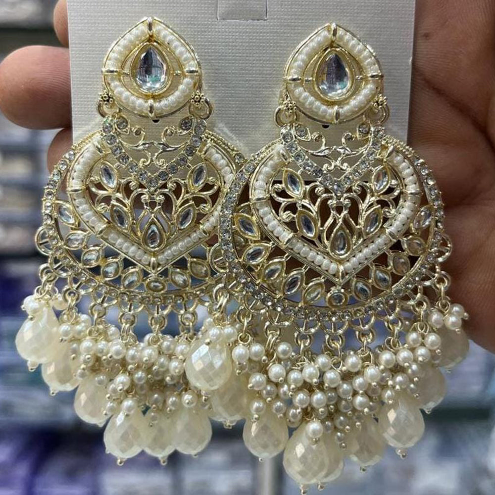 Manisha Jewellery Gold Plated Kundan Stone And Pearls Dangler Earrings