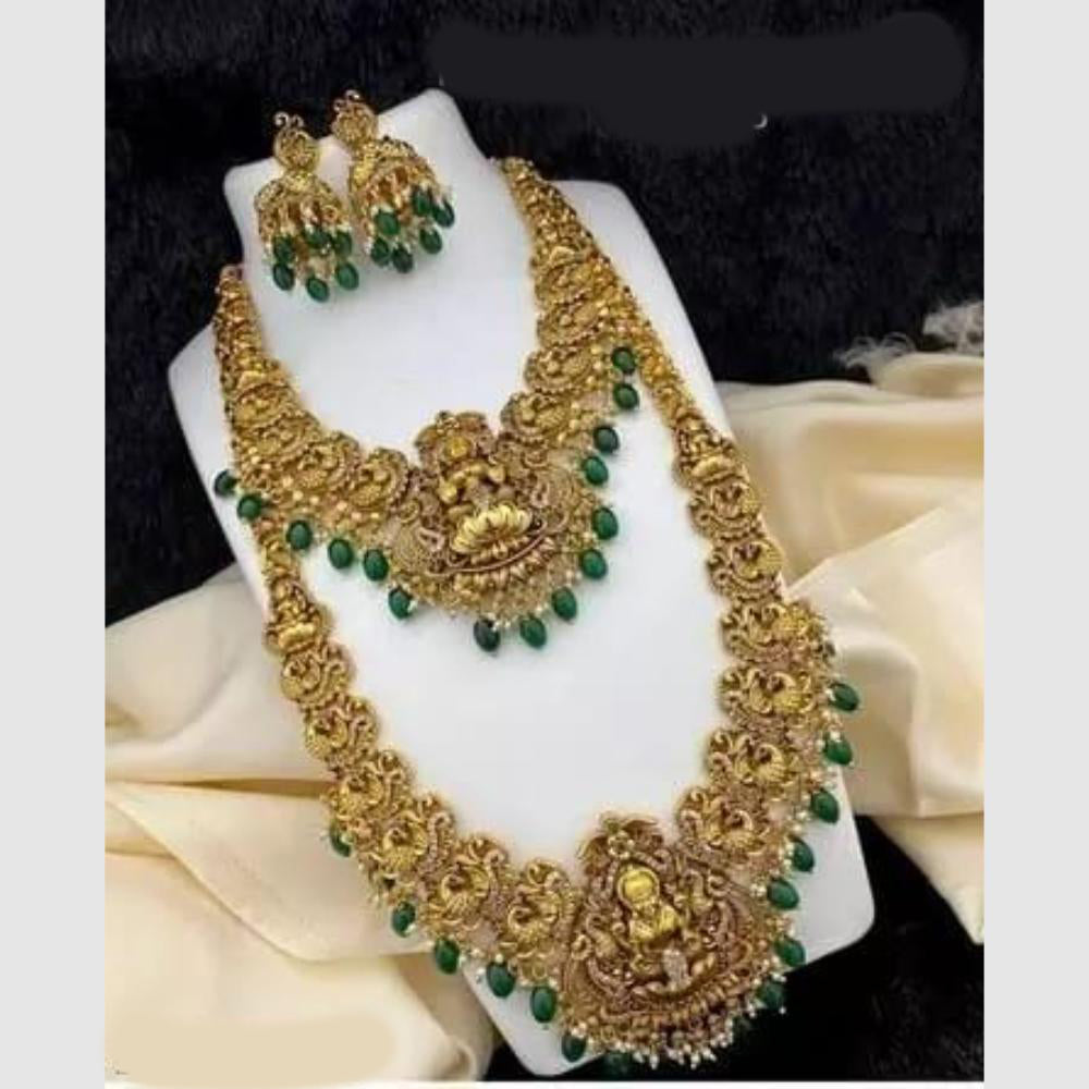 Manisha Jewellery Gold Plated Beads Temple Necklace Combo