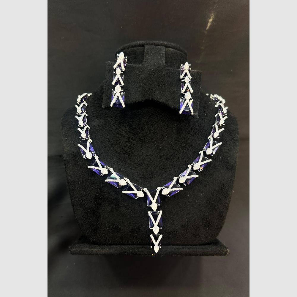 Manisha Jewellery Silver Plated Crystal Stone Necklace Set