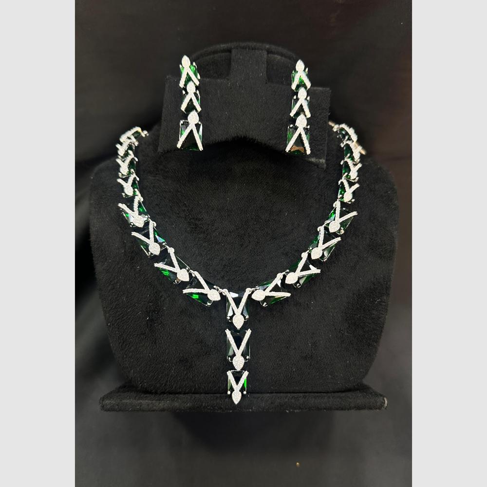 Manisha Jewellery Silver Plated Crystal Stone Necklace Set