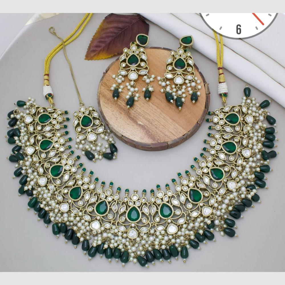 Manisha Jewellery Gold Plated Kundan Stone And Pearls Necklace Set