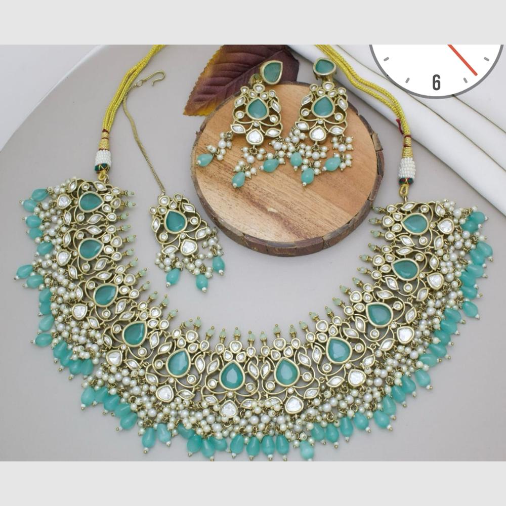 Manisha Jewellery Gold Plated Kundan Stone And Pearls Necklace Set