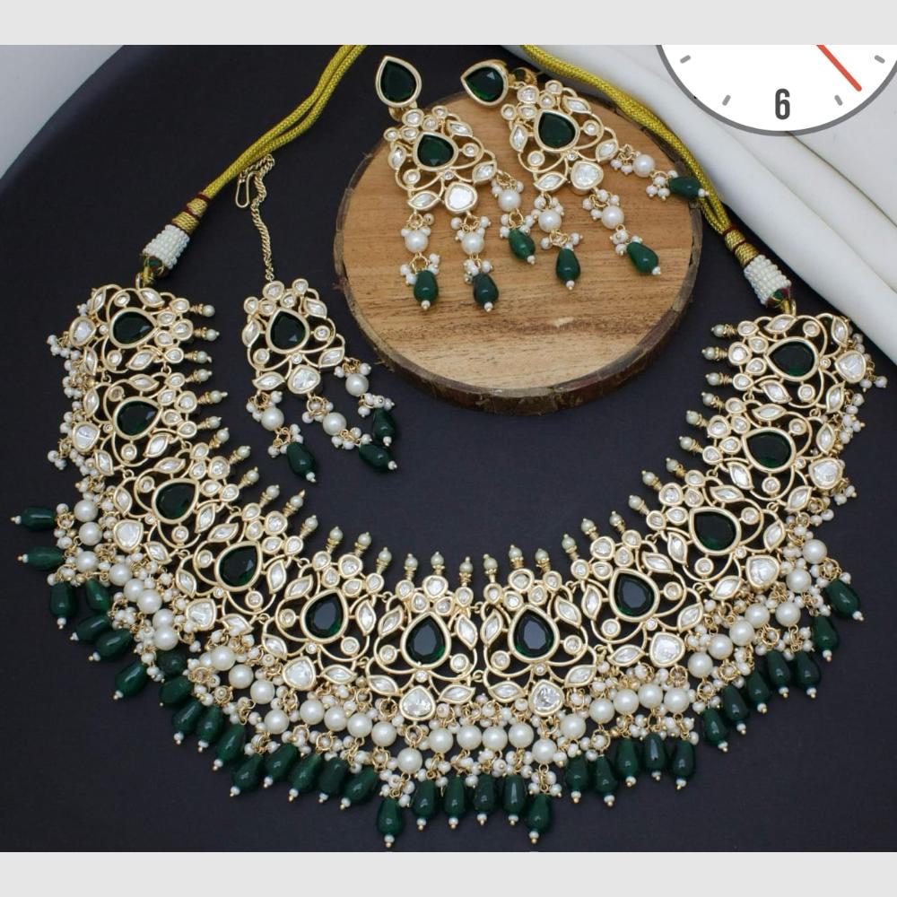 Manisha Jewellery Gold Plated Kundan Stone And Pearls Necklace Set