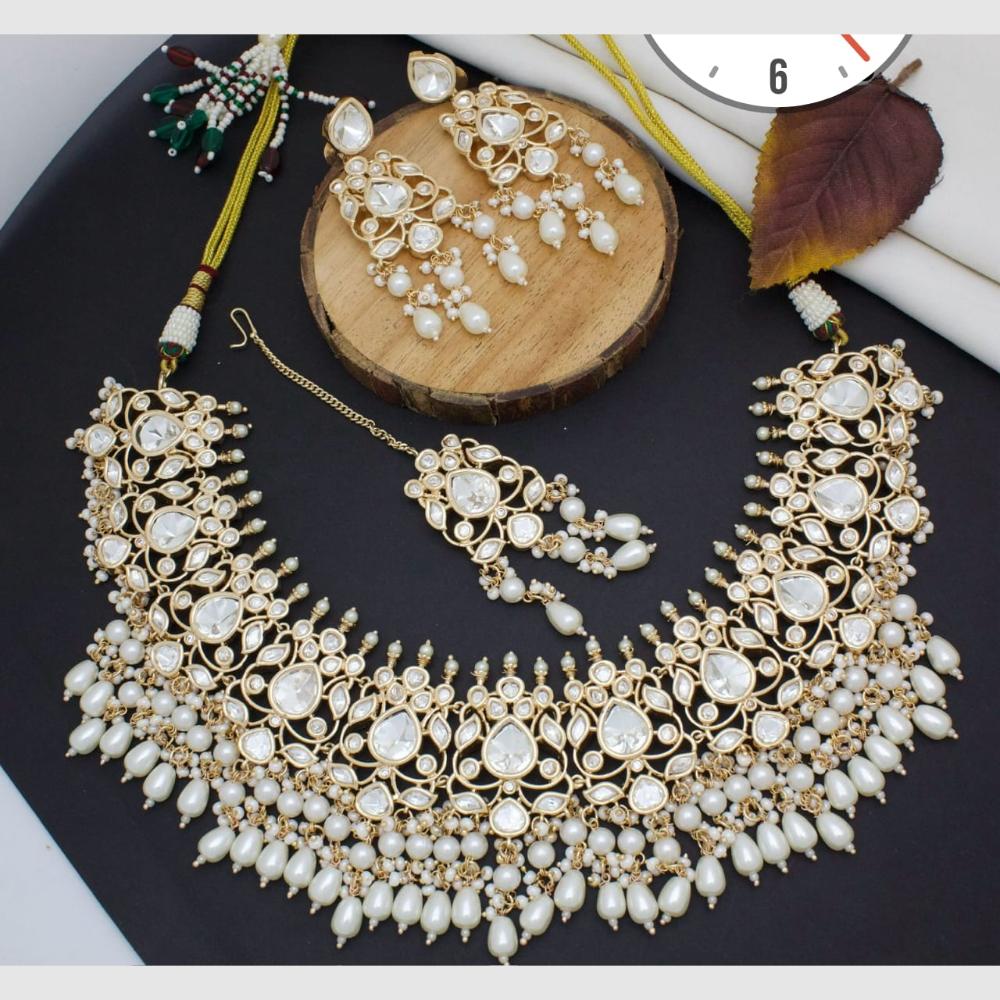Manisha Jewellery Gold Plated Crystal Stone Necklace Set