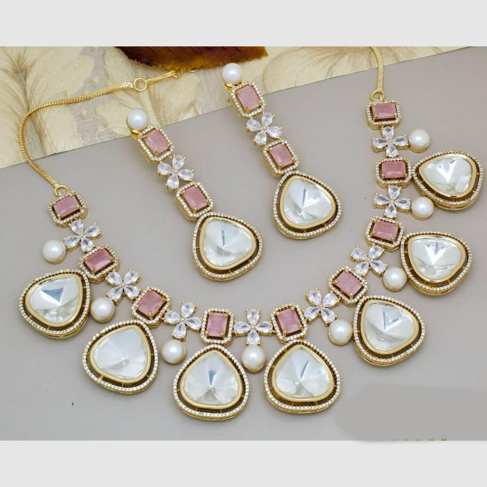 Manisha Jewellery Gold Plated Crystal Stone Necklace Set