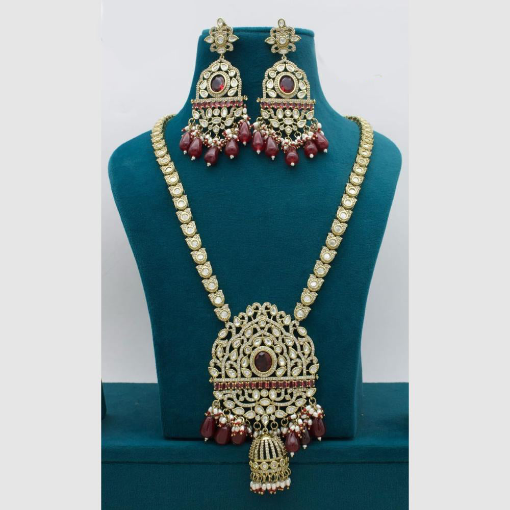 Manisha Jewellery Gold Plated Kundan Stone And Pearls Necklace Set