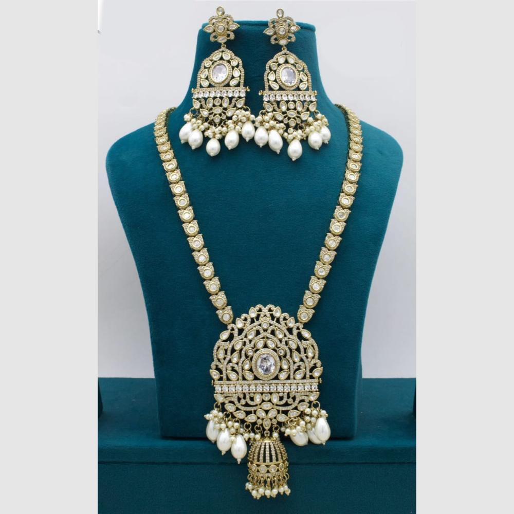 Manisha Jewellery Gold Plated Kundan Stone And Pearls Necklace Set