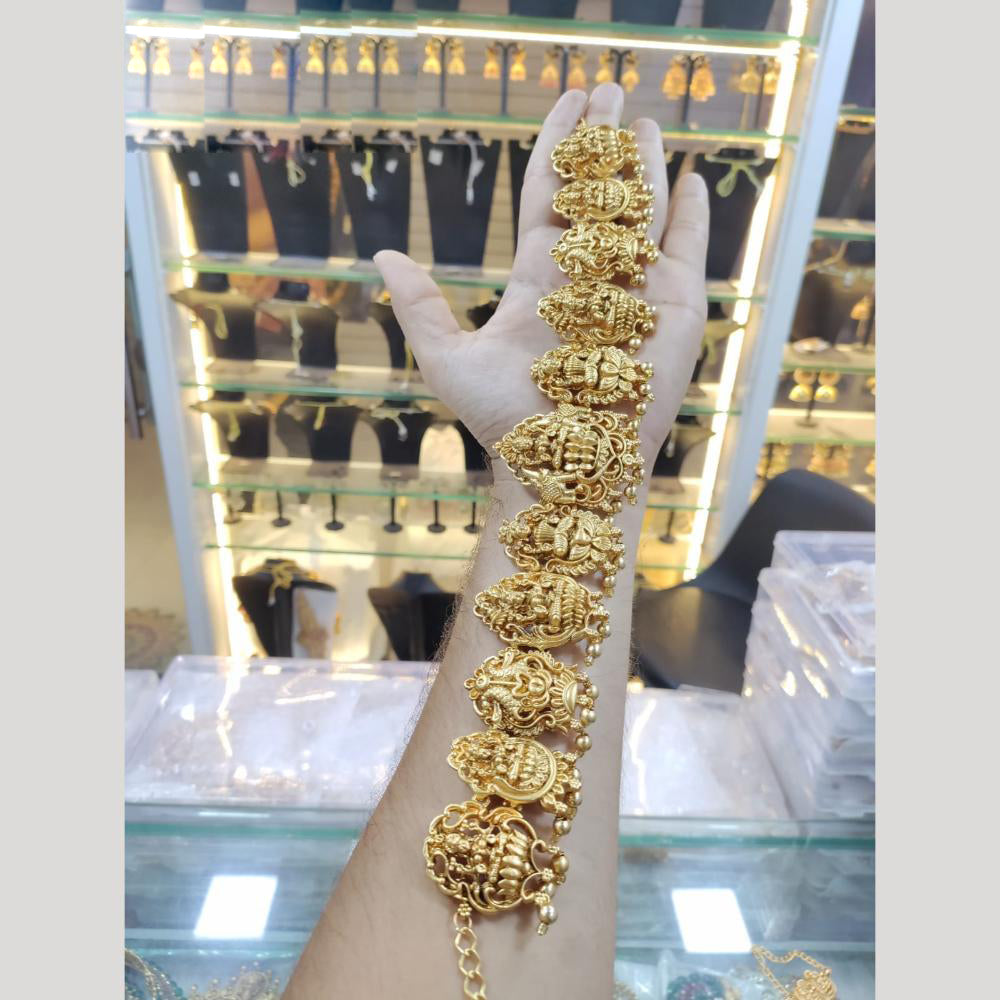 Manisha Jewellery Gold Plated Pota Stone Temple Kamarbandh