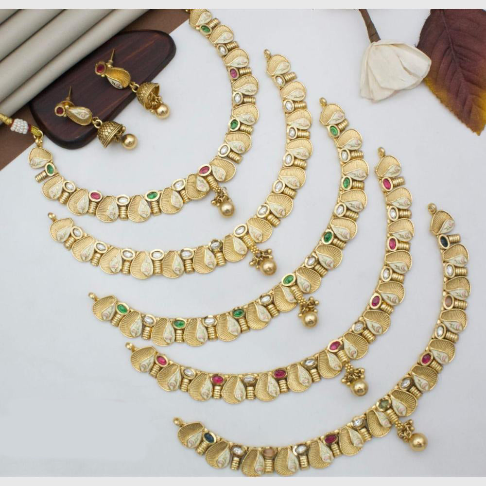 Manisha Jewellery Gold Plated Pota Festive Wear Necklace Set