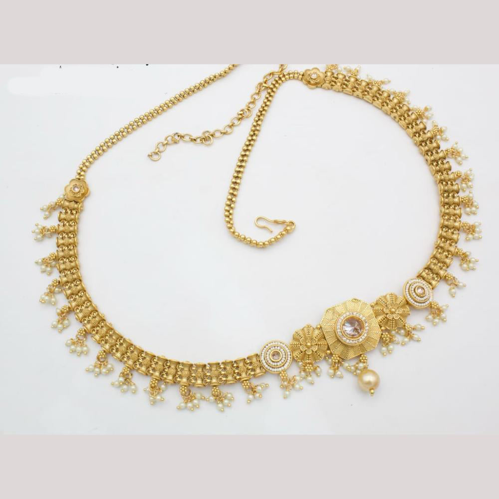 Manisha Jewellery Gold Plated Pota Stone And Pearls Perfect Bridal Waist Chain Kamarbandh