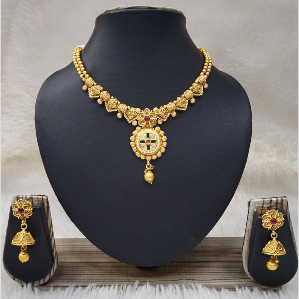 Manisha Jewellery Royal Roots Pota Stone Necklace Set