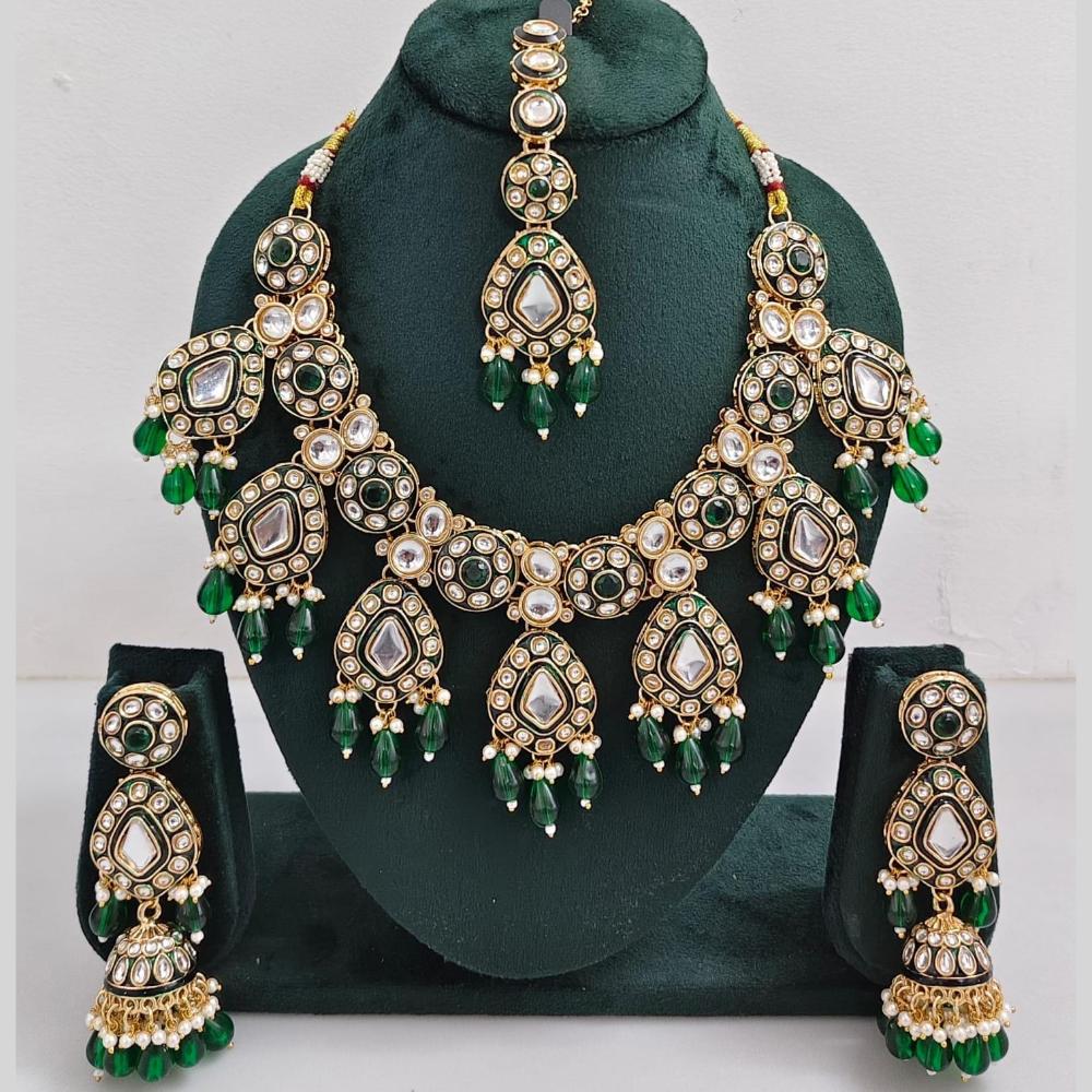 Manisha Jewellery Kundan And Pearl beads Necklace Set