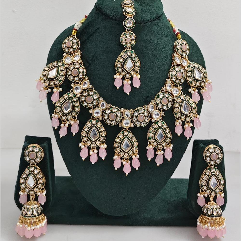 Manisha Jewellery Kundan And Pearl beads Necklace Set