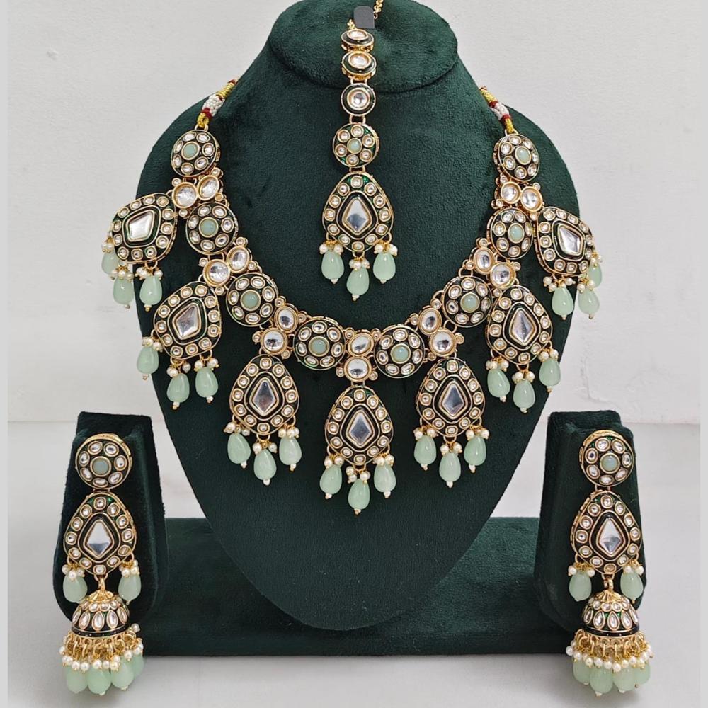 Manisha Jewellery Kundan And Pearl beads Necklace Set