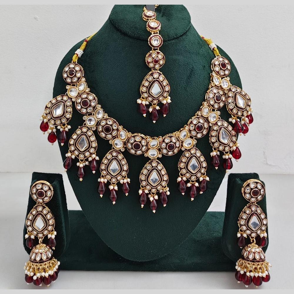 Manisha Jewellery Kundan And Pearl beads Necklace Set