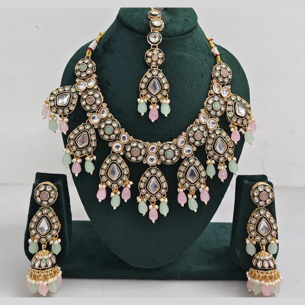 Manisha Jewellery Kundan And Pearl beads Necklace Set