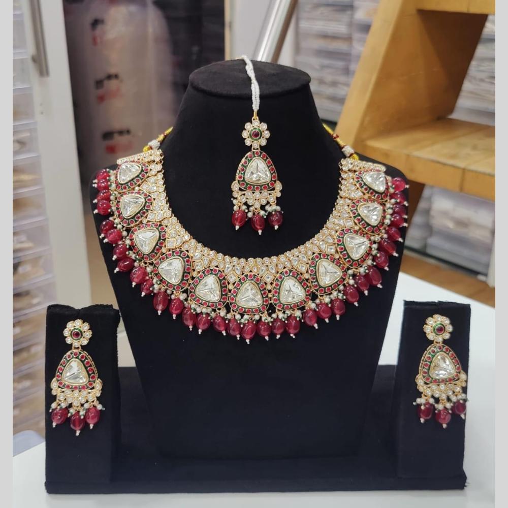Manisha Jewellery Kundan Pearl And Beads Necklace Set