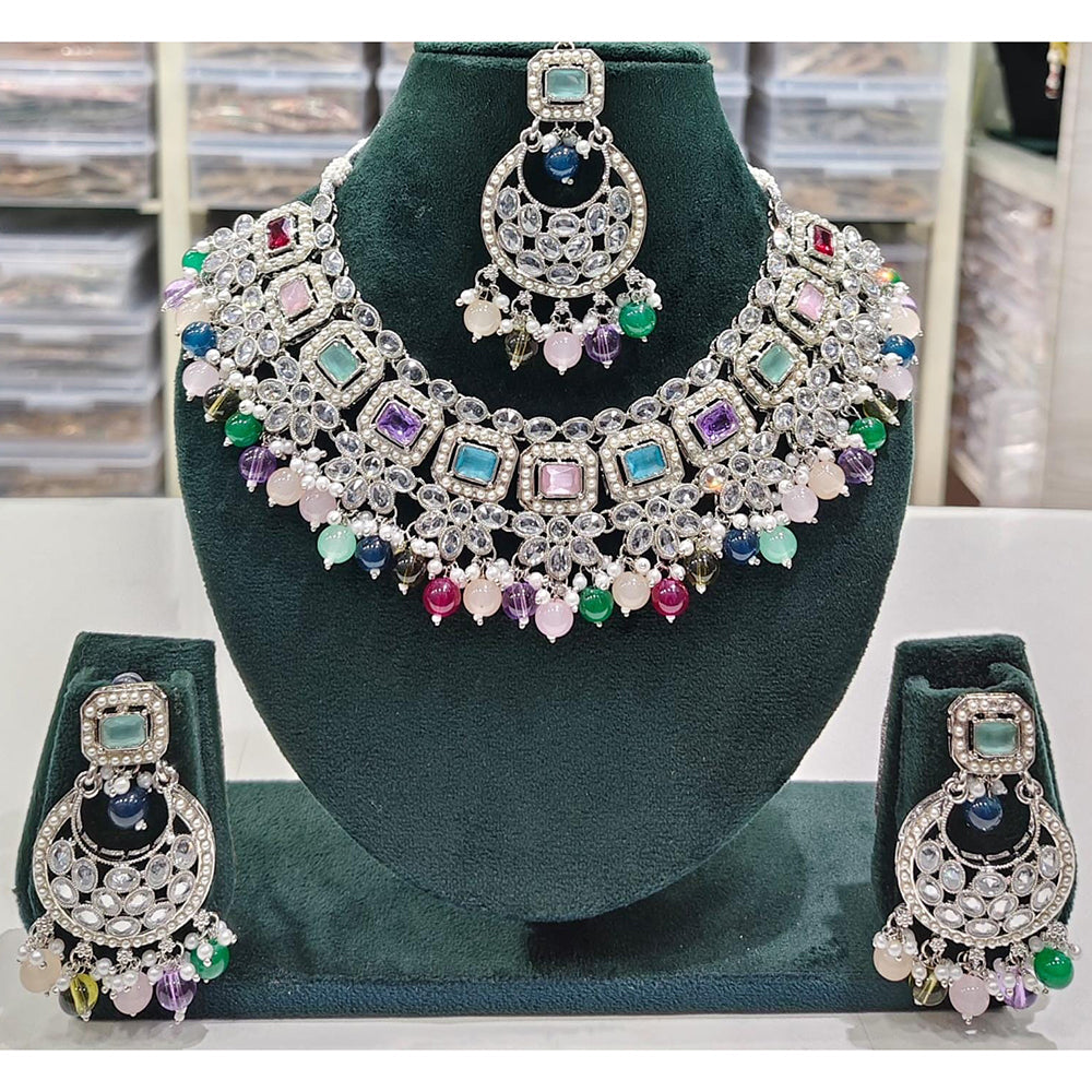 Manisha Jewellery Styled to Shine Crystal Stone And Beads Elegant Necklace Set