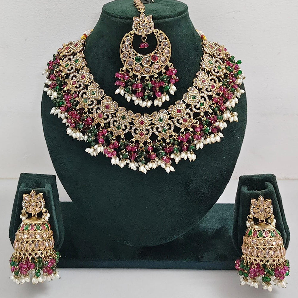Manisha Jewellery Styled to Shine Crystal Stone And Beads Elegant Necklace Set