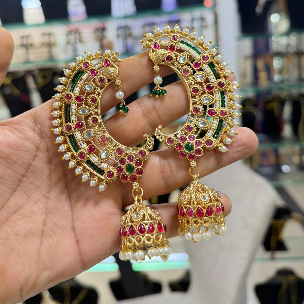 Manisha Jewellery Traditional Pota Stone And Pearl Earcuff Jhumki
