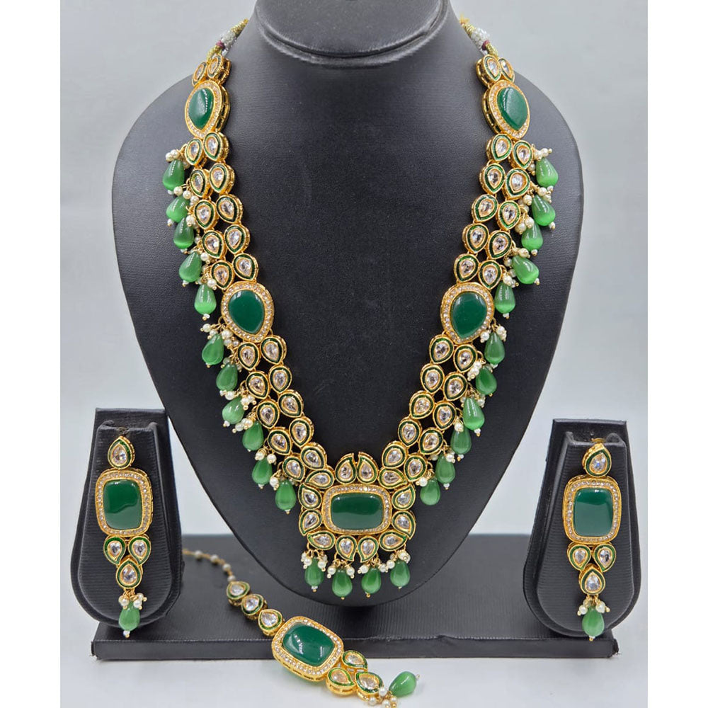 Manisha Jewellery Premium Pota Stone And Beads Long Necklace Set